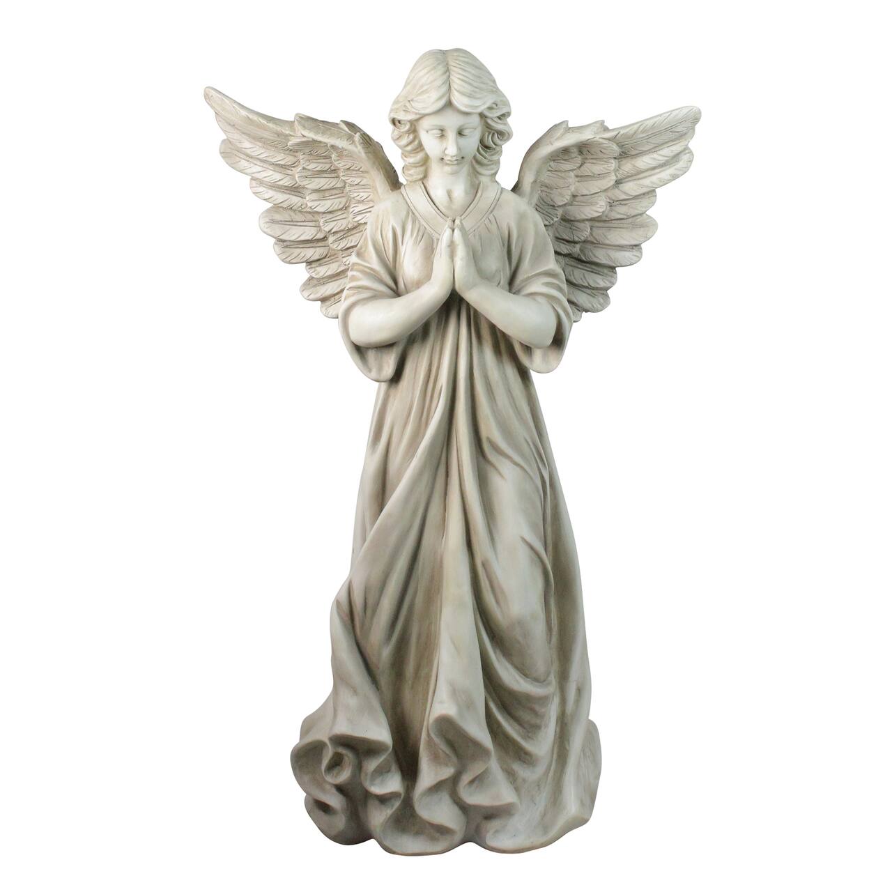 29.5" Angel Standing In Prayer Outdoor Garden Statue